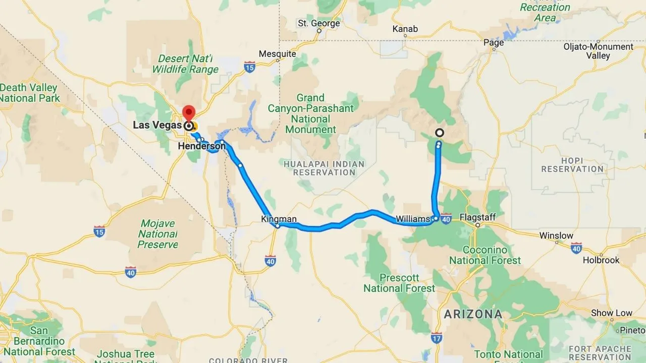 Grand Canyon To Las Vegas Road Trip