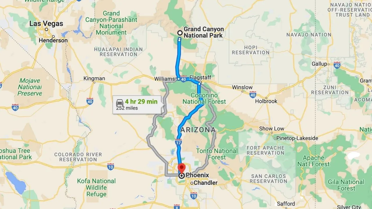 Grand Canyon To Phoenix Road Trip