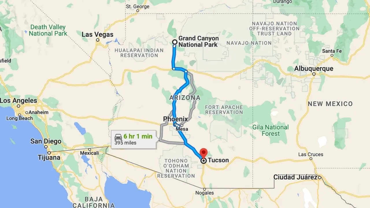 Grand Canyon To Tucson Road Trip