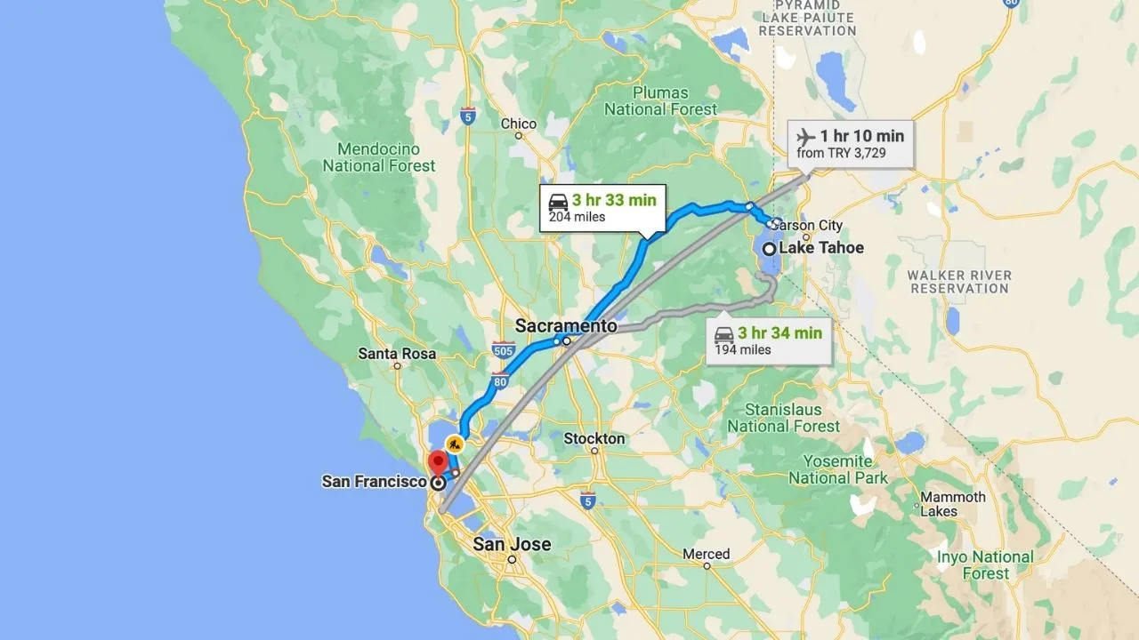 Lake Tahoe To San Francisco Road Trip