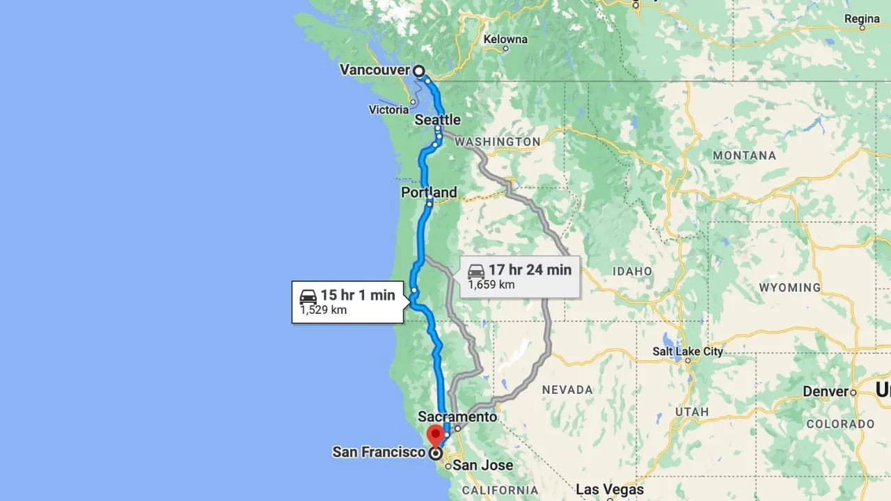 Vancouver To San Francisco Road Trip