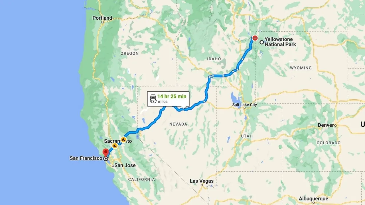 Yellowstone To San Francisco Road Trip