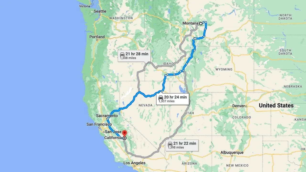 Montana To California Road Trip