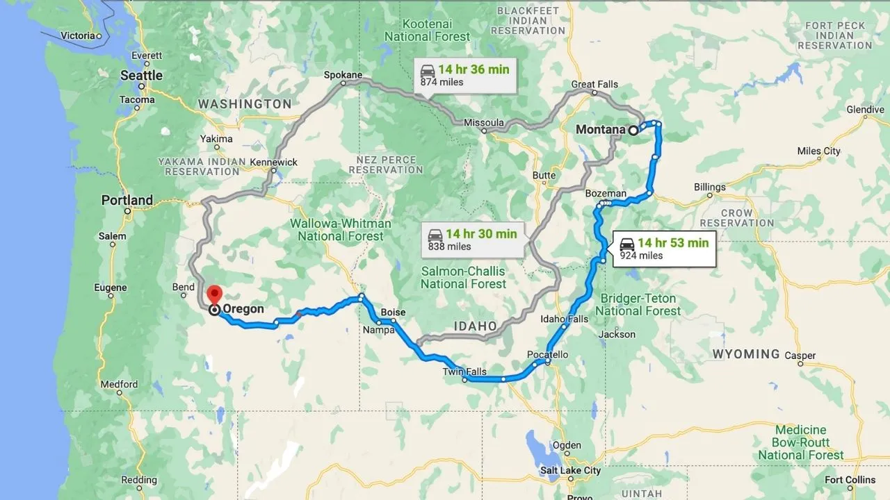 Montana To Oregon Road Trip
