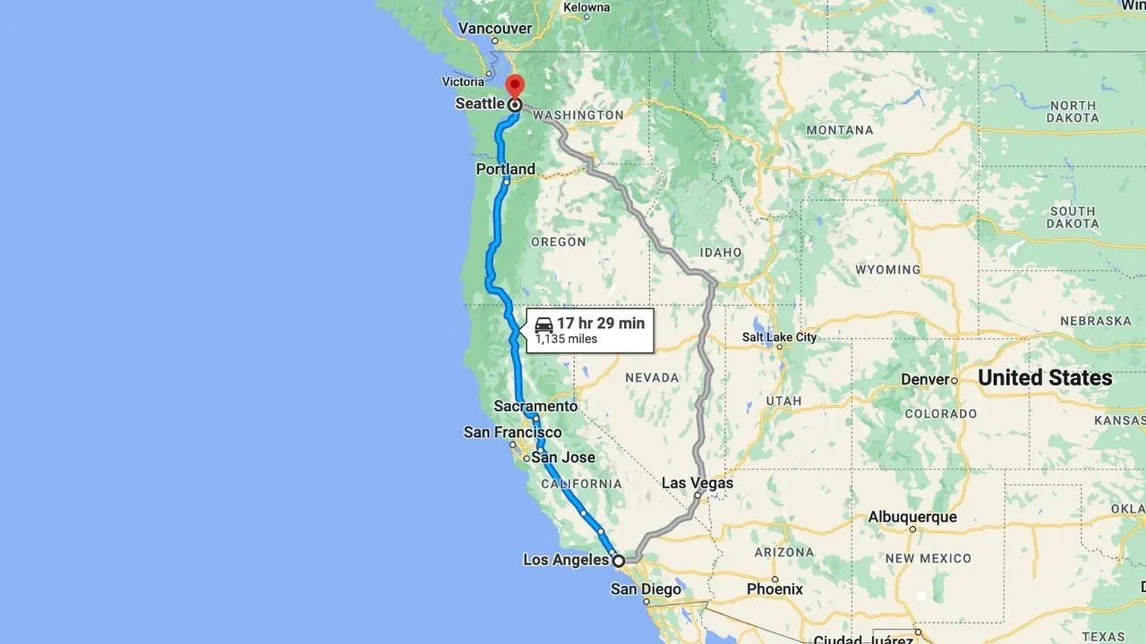 Road Trip From Los Angeles To Seattle