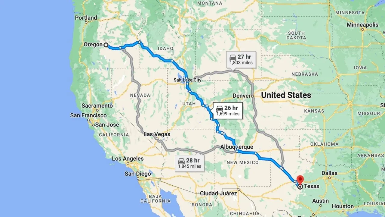 Road Trip From Oregon To Texas
