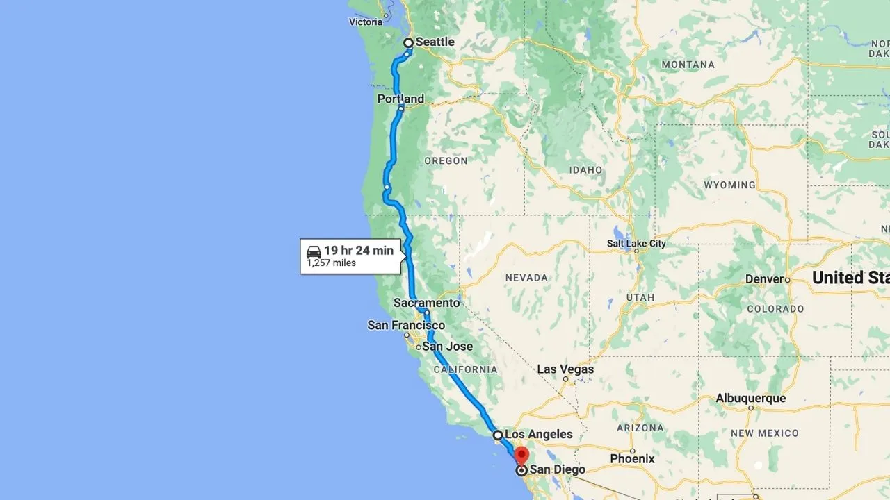 Road Trip From San Diego To Seattle