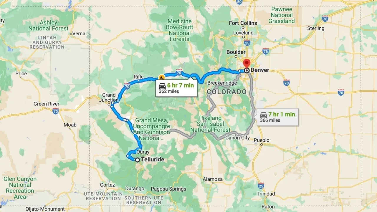 Road Trip From Telluride To Denver