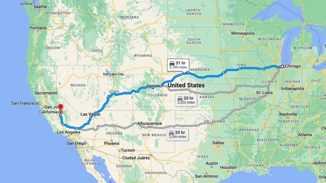 Road Trip From Chicago To California