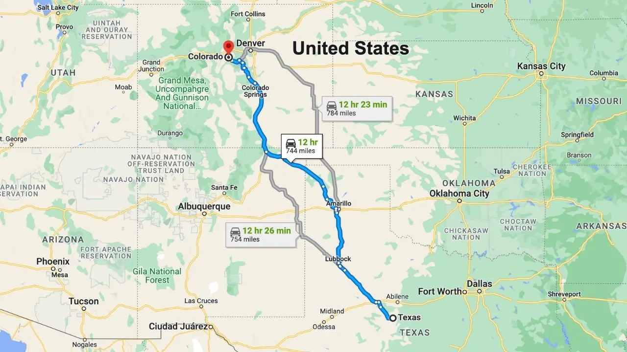 Road Trip From Texas To Colorado
