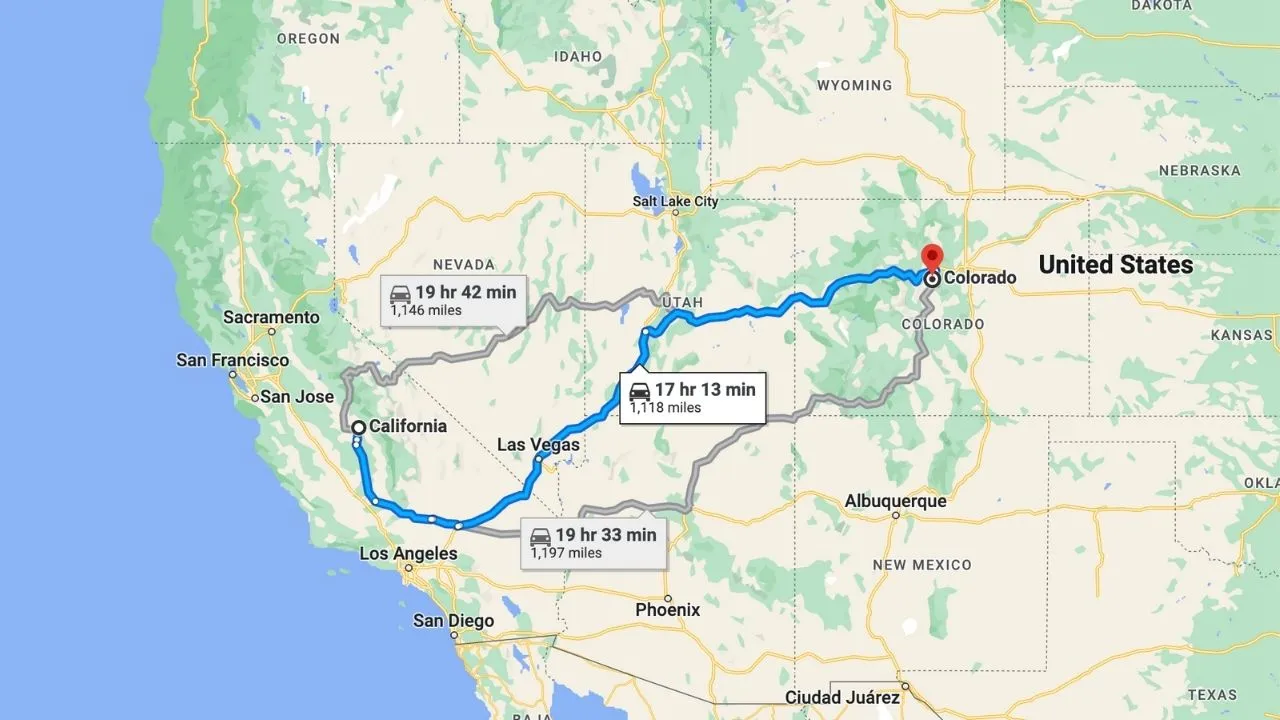 California To Colorado Road Trip
