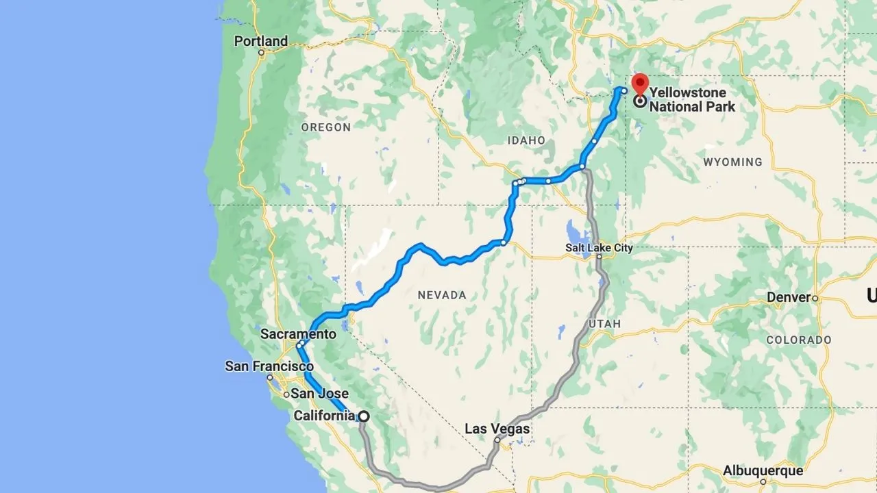 California To Yellowstone Road Trip
