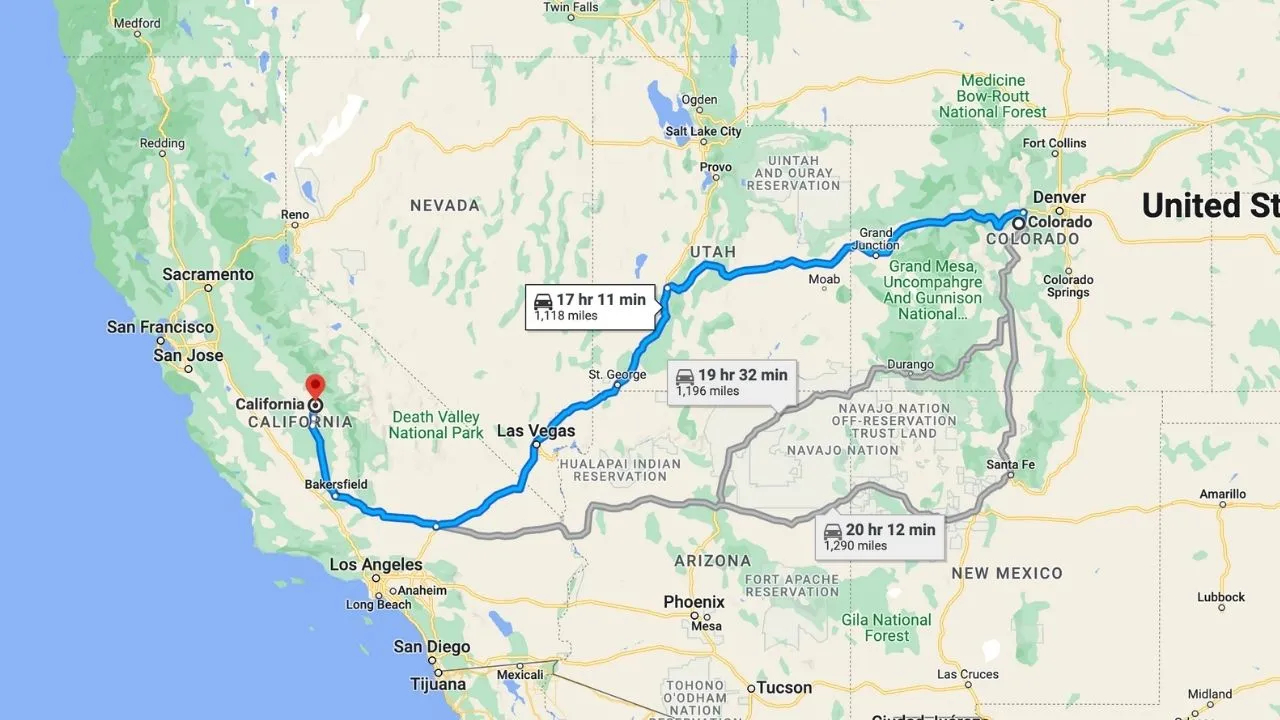 Colorado To California Road Trip