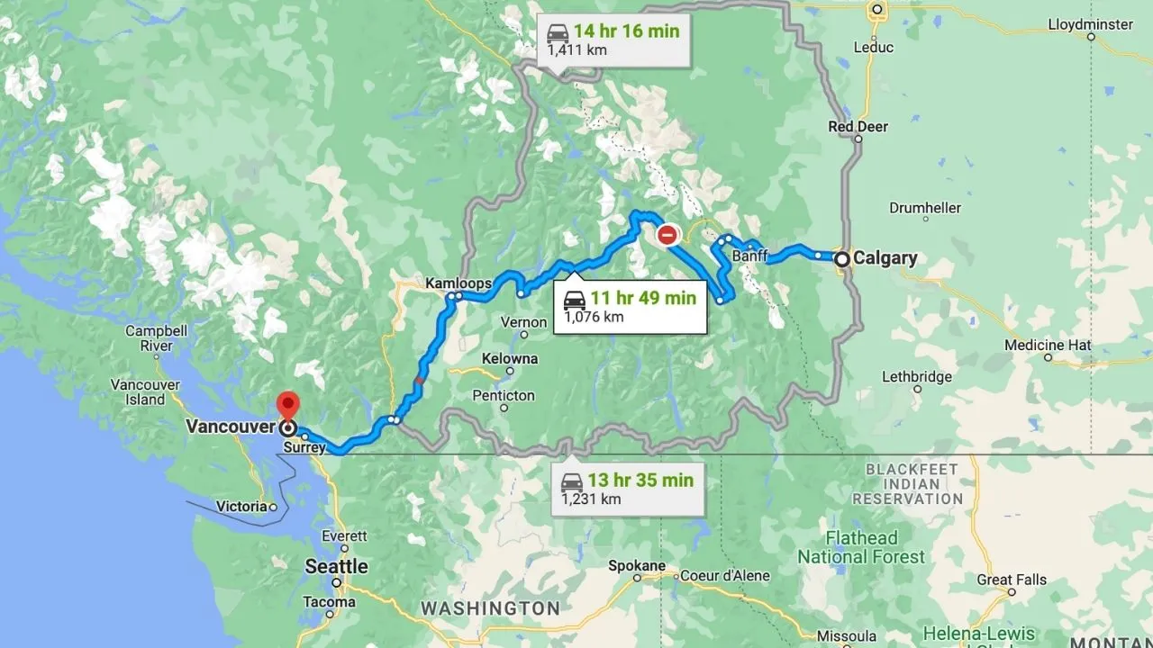 Road Trip From Calgary To Vancouver