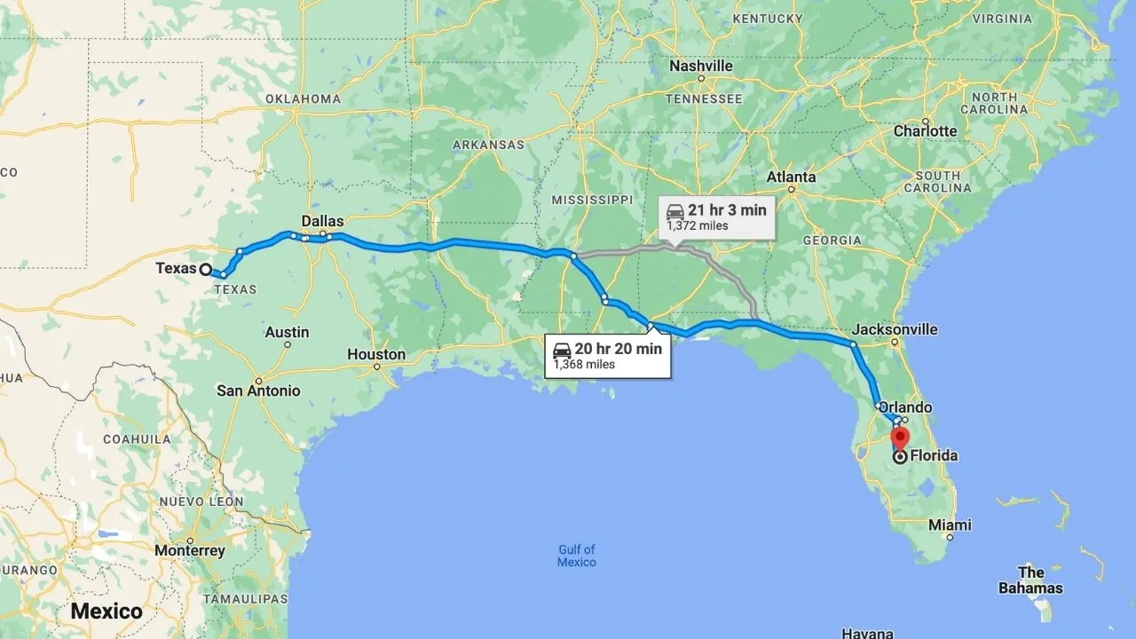 Road Trip From Texas To Florida
