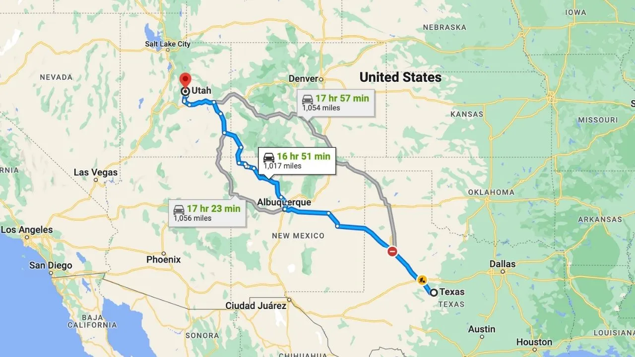 Road Trip From Texas To Utah