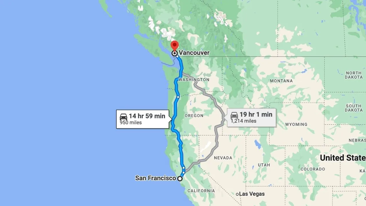 San Francisco To Vancouver Road Trip