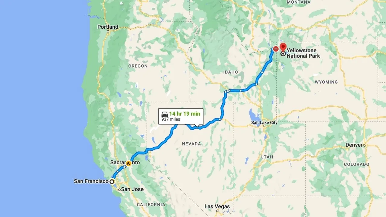 San Francisco To Yellowstone Road Trip