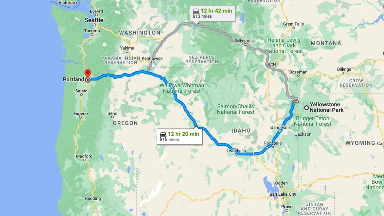 Yellowstone To Portland Road Trip