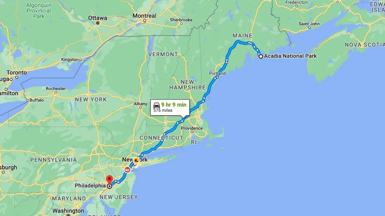 Acadia National Park To Philadelphia Road Trip