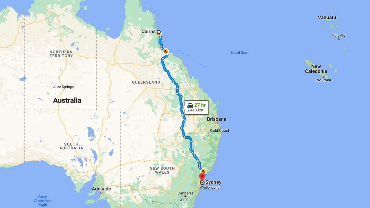 Cairns To Sydney Road Trip