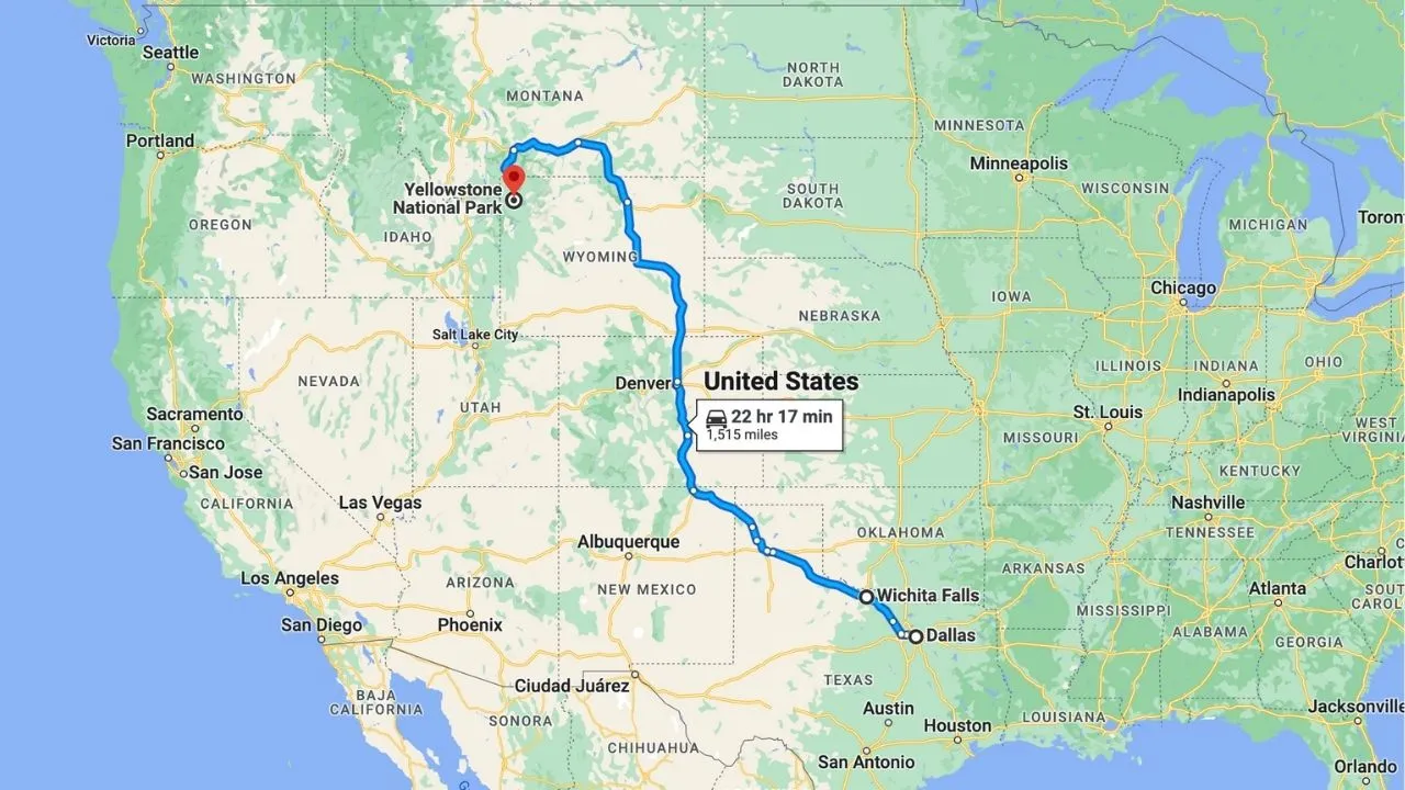 Dallas To Yellowstone National Park Road Trip