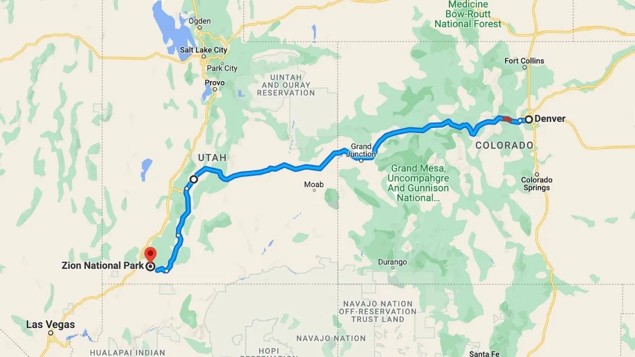 Denver To Zion National Park Road Trip