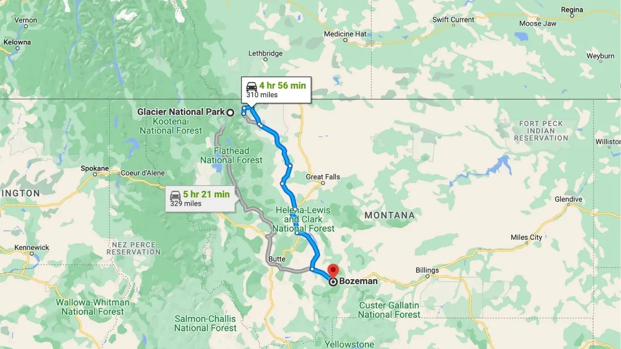 Glacier National Park To Bozeman Road Trip