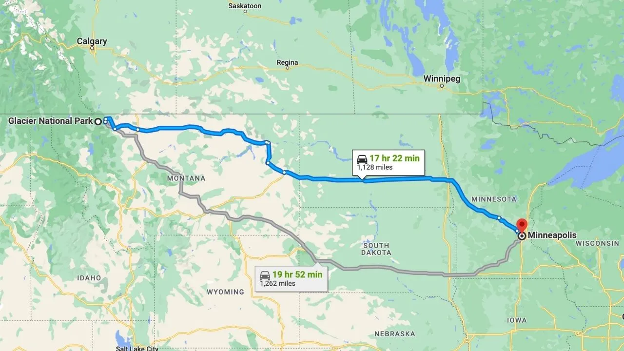 Glacier National Park To Minneapolis Road Trip