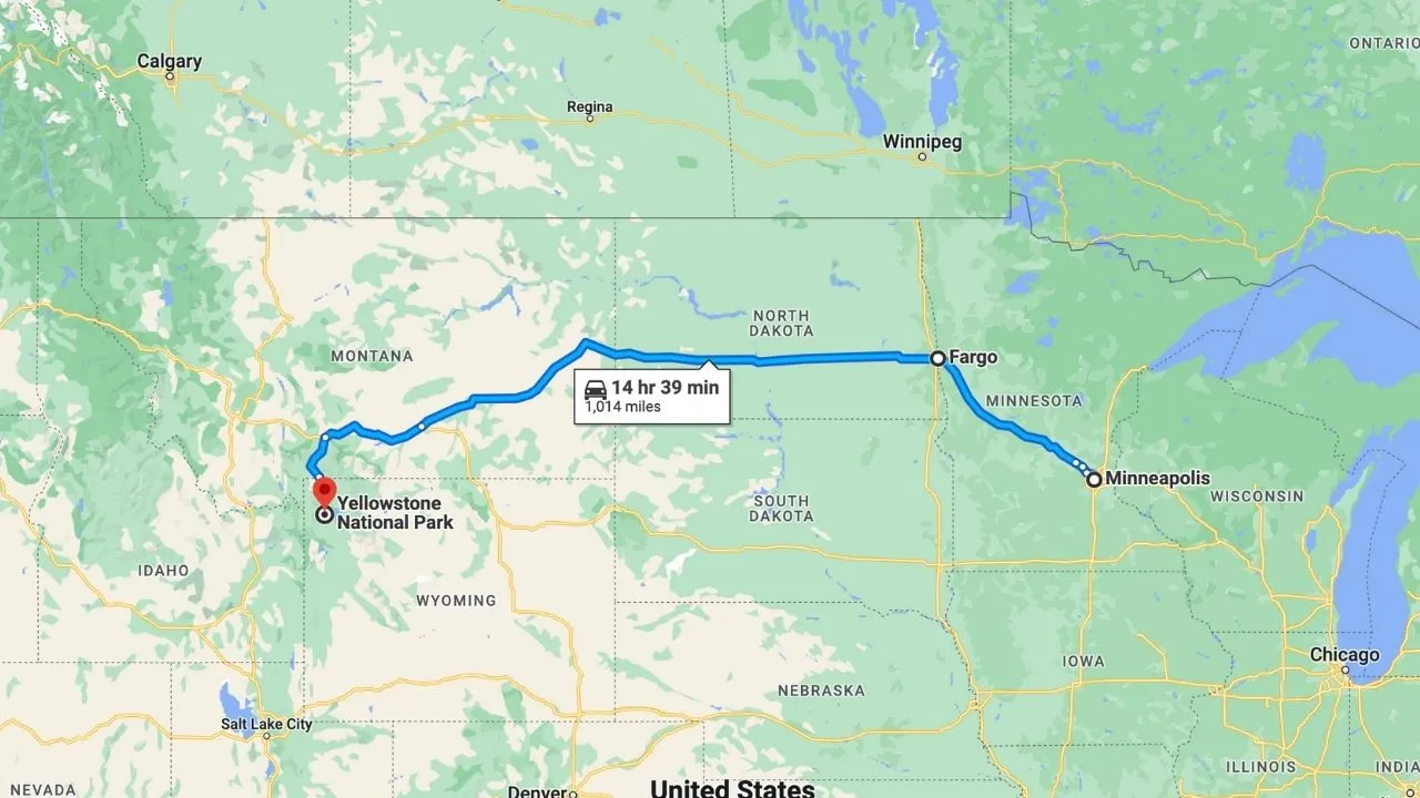 Minneapolis To Yellowstone National Park Road Trip
