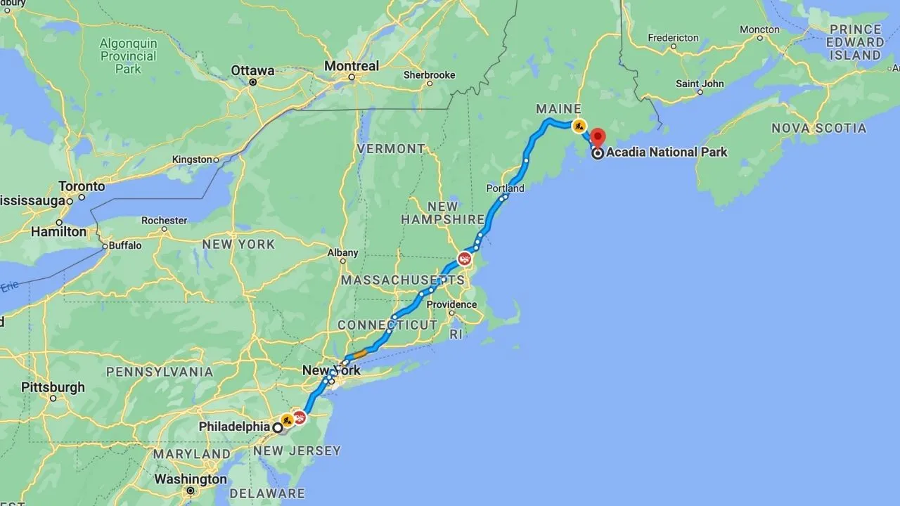 Philadelphia To Acadia National Park Road Trip