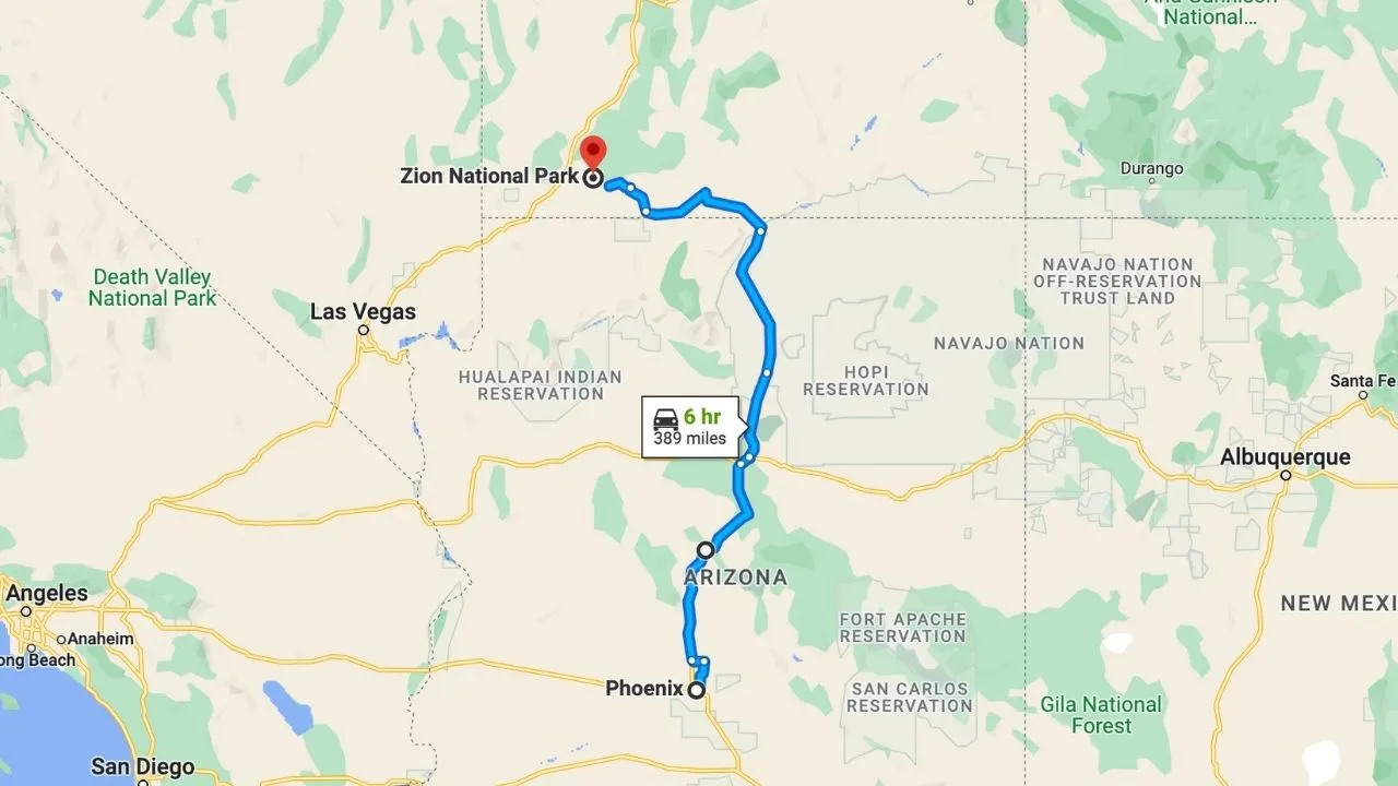 Phoenix To Zion National Park Road Trip