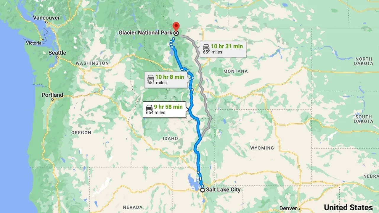 Salt Lake City To Glacier National Park Road Trip