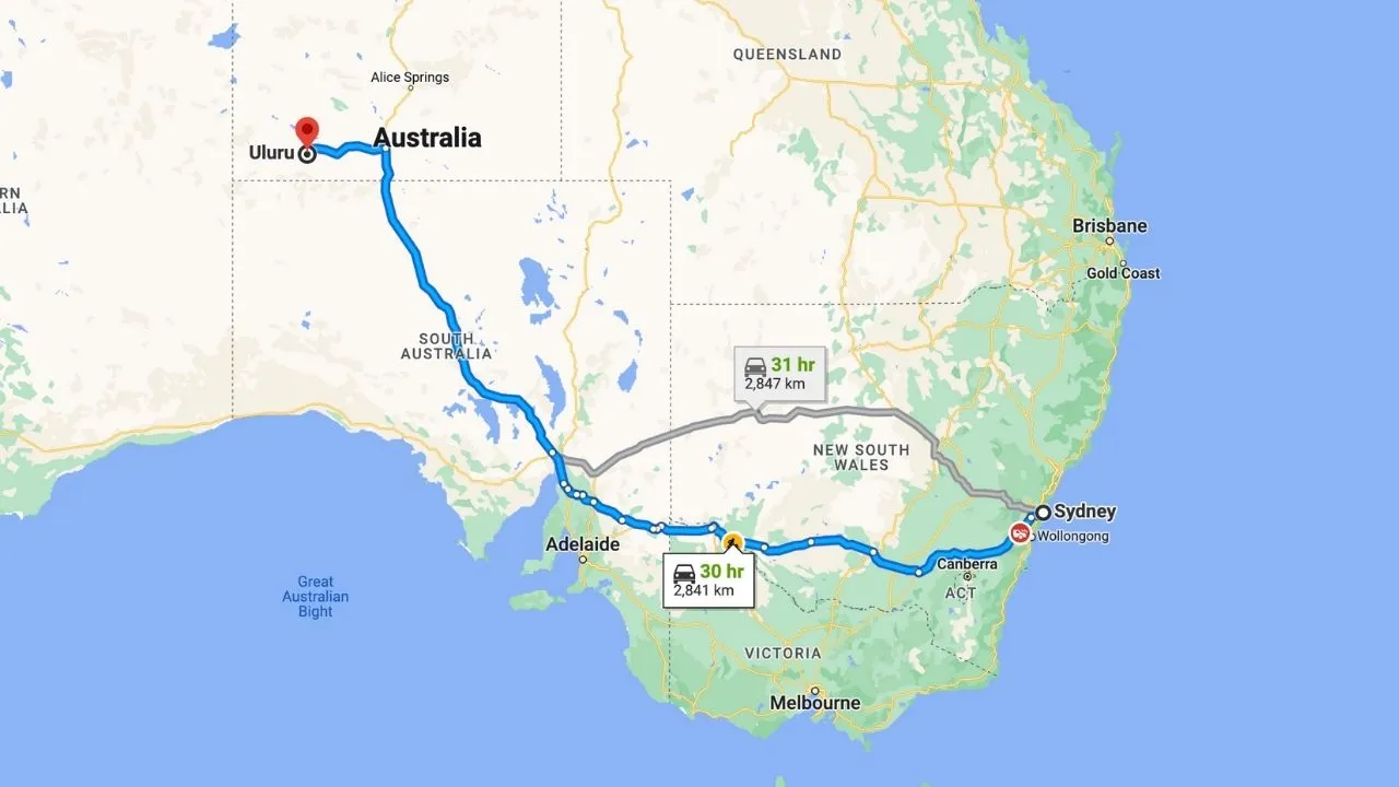 Sydney To Uluru Road Trip
