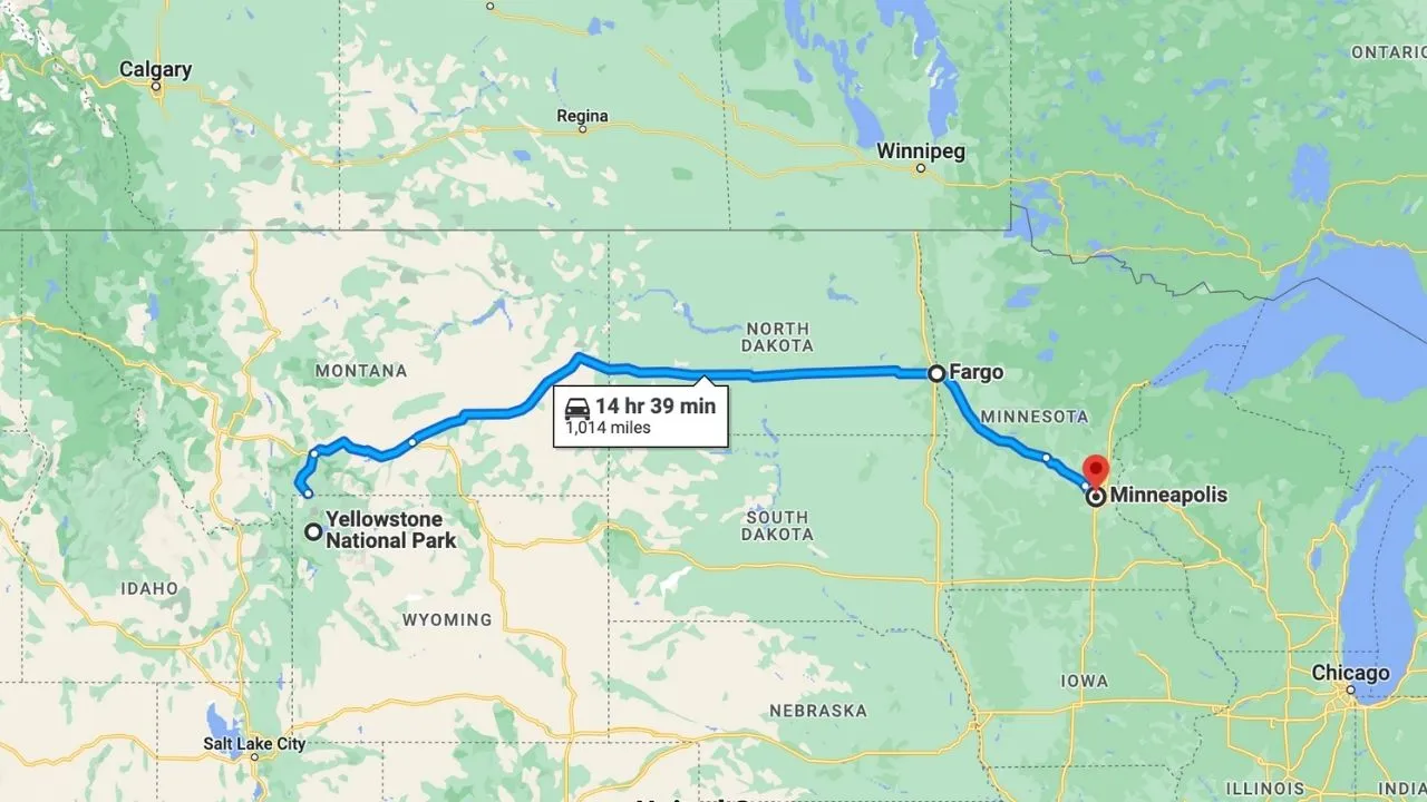 Yellowstone National Park To Minneapolis Road Trip