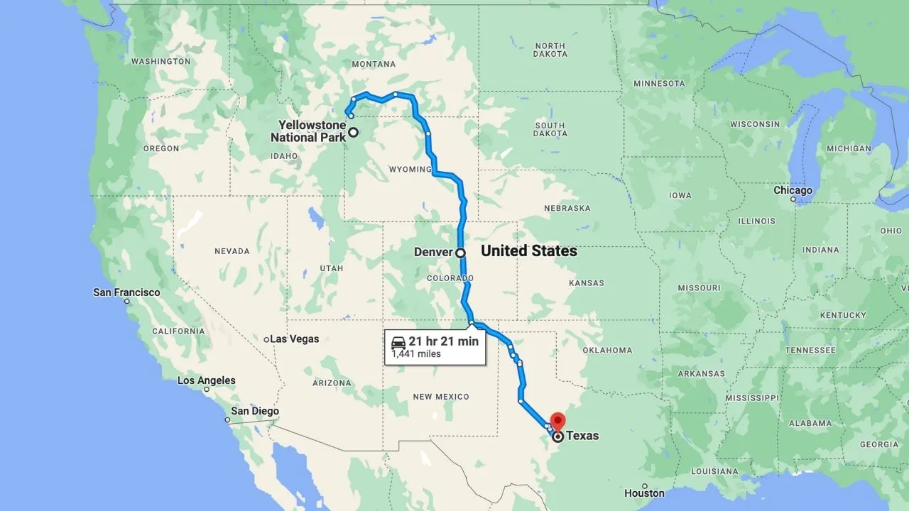 Yellowstone National Park To Texas Road Trip