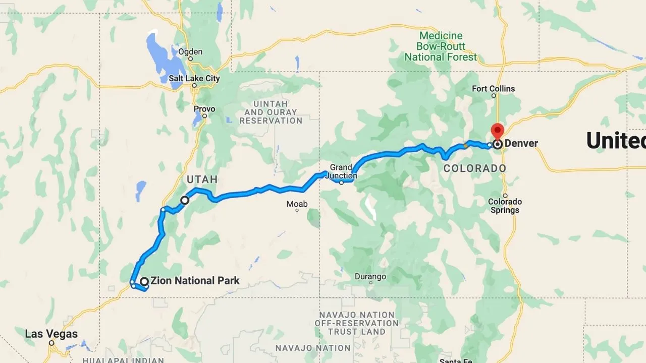 Zion National Park To Denver Road Trip