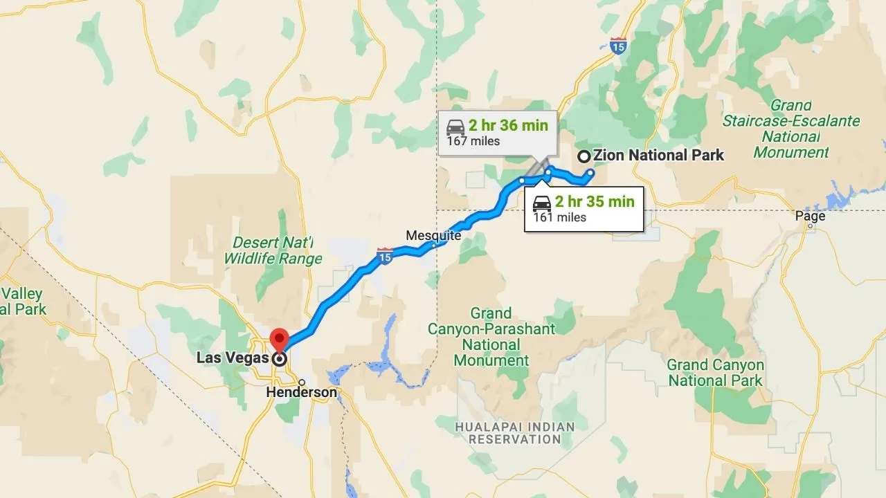 Zion National Park To Las Vegas Road Trip