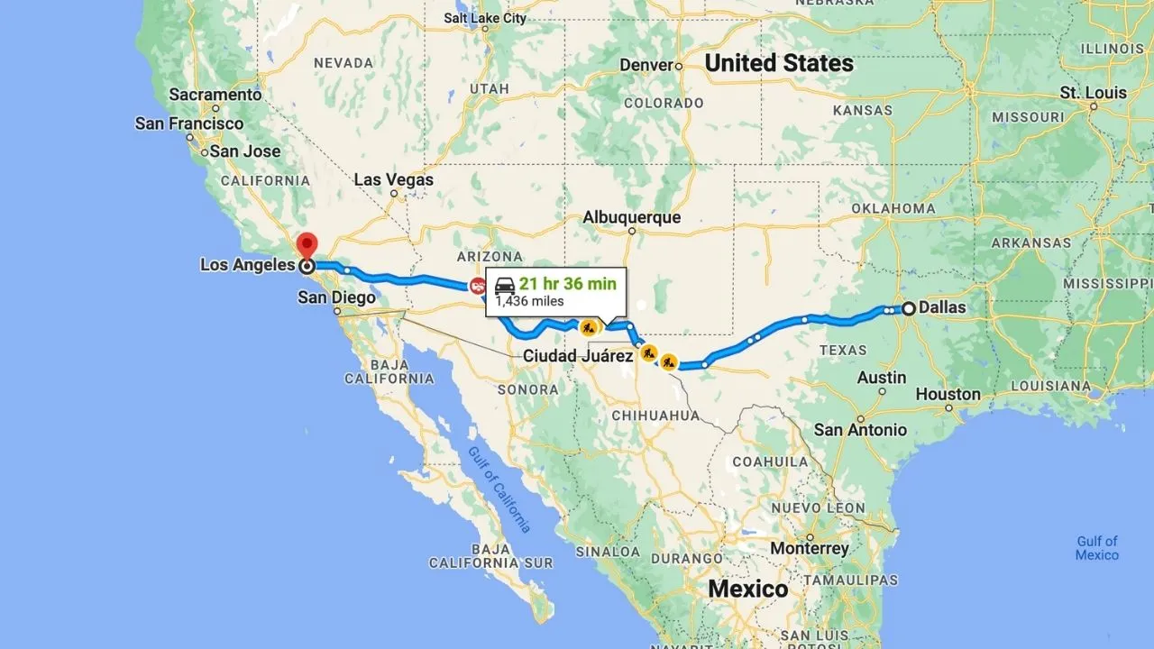 Dallas To Los Angeles Road Trip