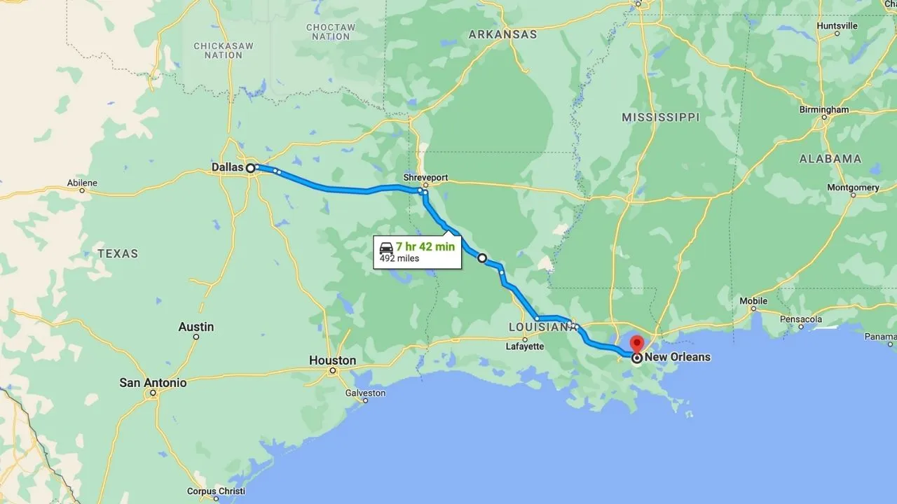 Dallas To New Orleans Road Trip