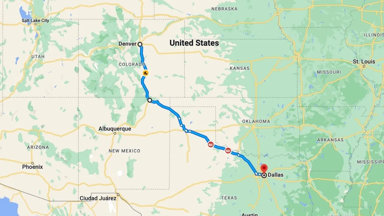 Denver To Dallas Road Trip