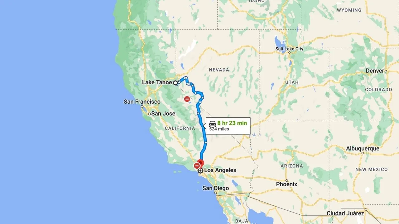 Lake Tahoe To Los Angeles Road Trip