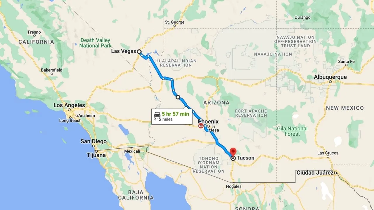 Las Vegas To Tucson Road Trip
