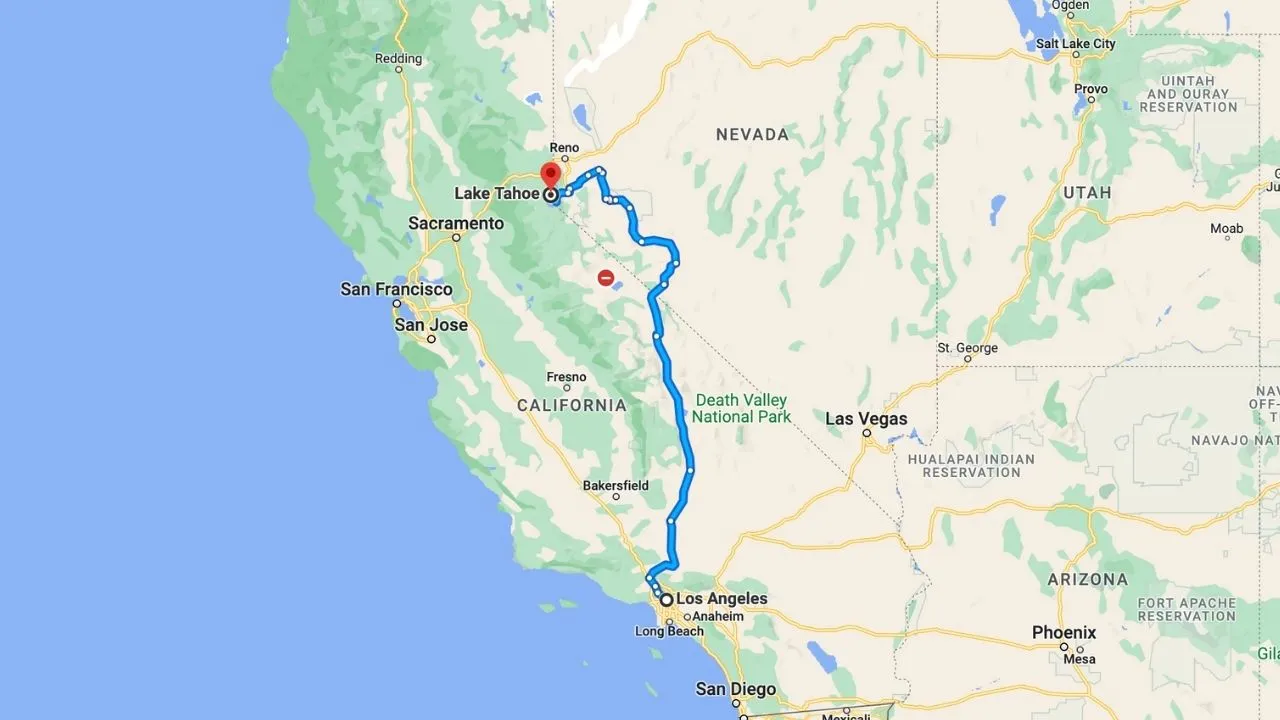 Los Angeles To Lake Tahoe Road Trip