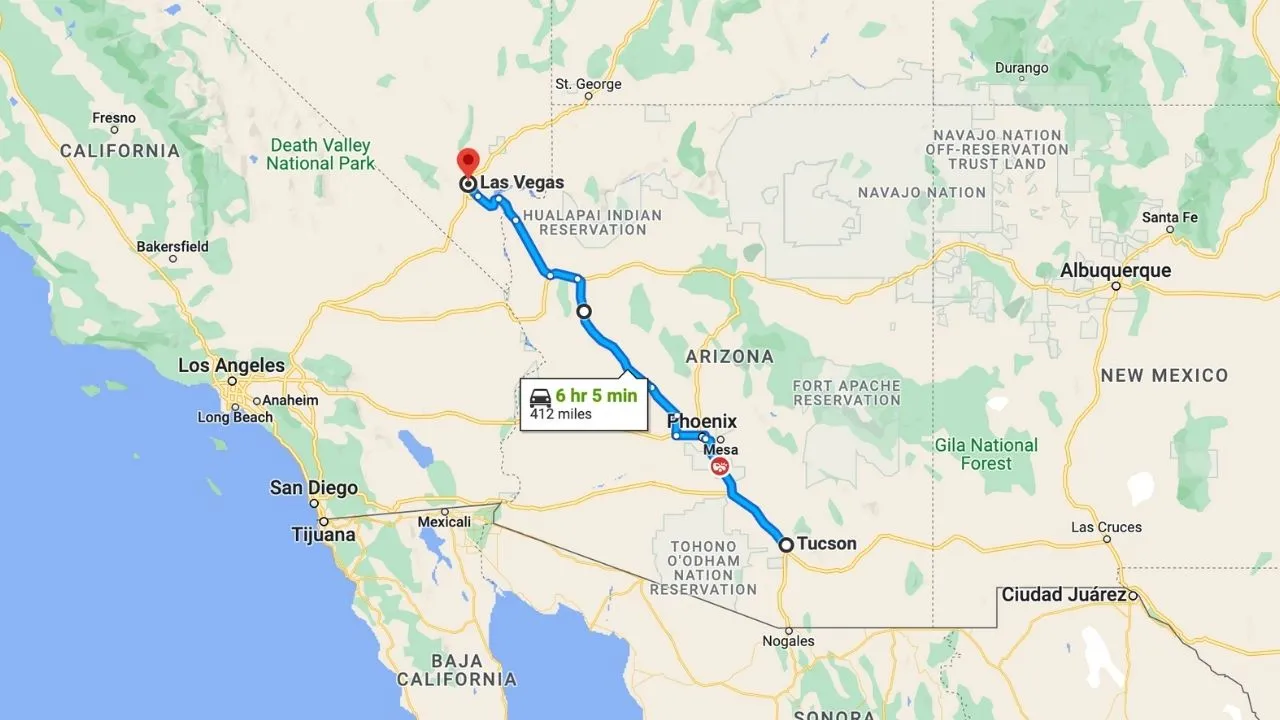 Tucson To Las Vegas Road Trip