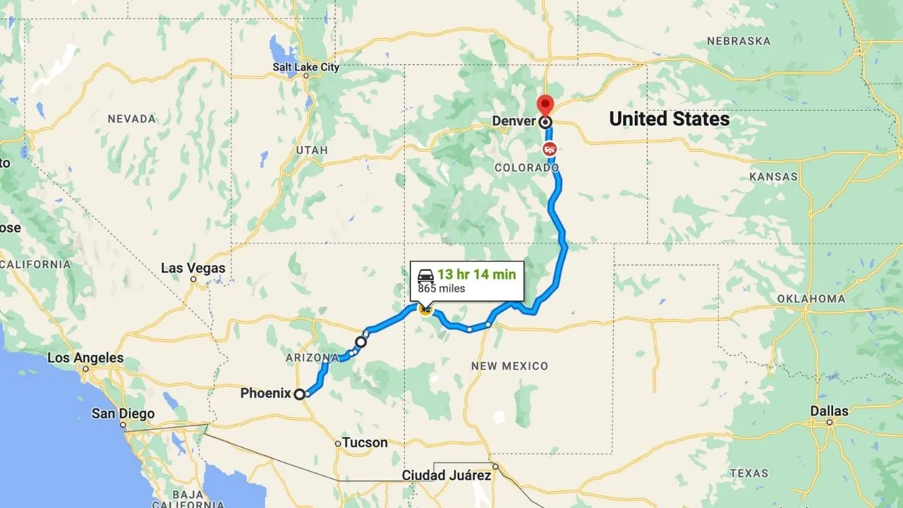 Phoenix To Denver Road Trip