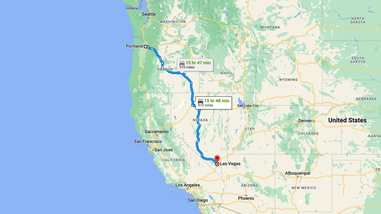 Portland To Las Vegas Road Trip