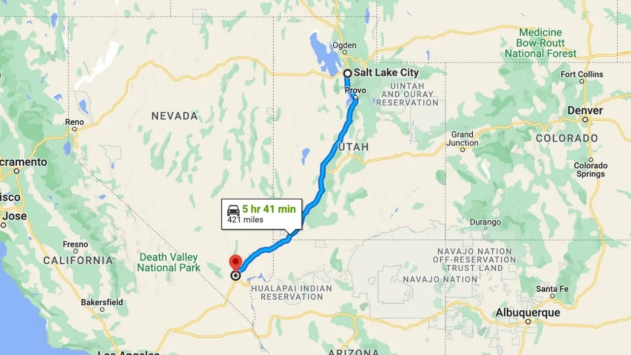 Salt Lake City To Las Vegas Road Trip