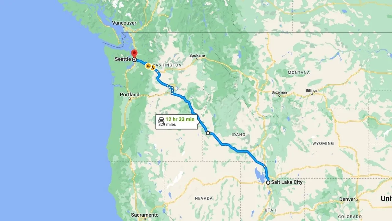 Salt Lake City To Seattle Road Trip
