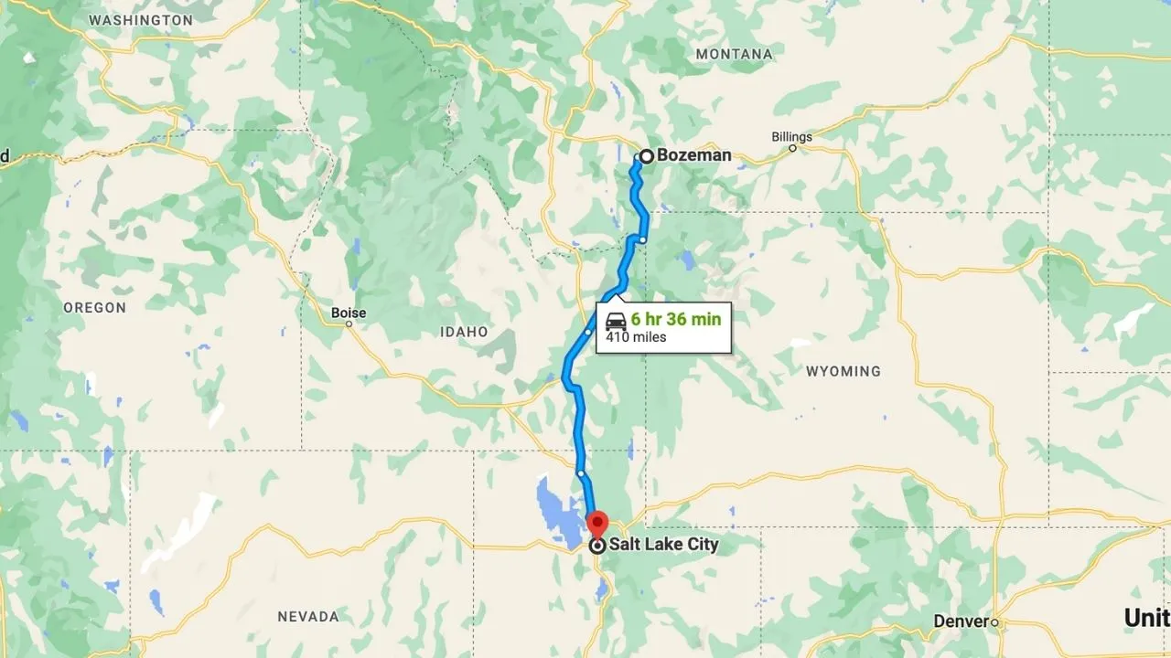 Bozeman To Salt Lake City Road Trip